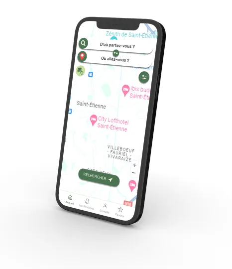 smartphone avec l'application moovizy affiché