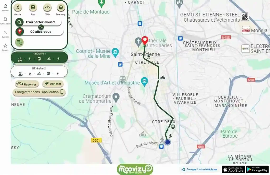 capture d'écran de l'application moovizy 2.0